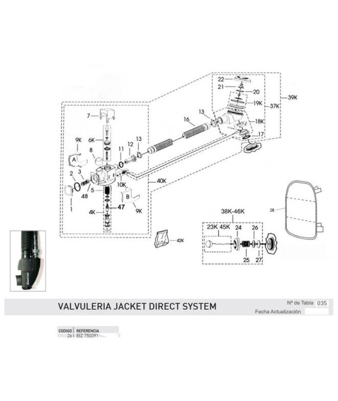 Soporte Asiento Valvula Descarga Jacket Cressi