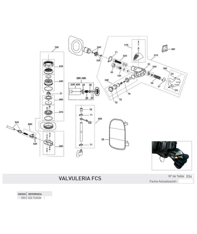 Tuerca Sistema Tensado Fcs Cressi