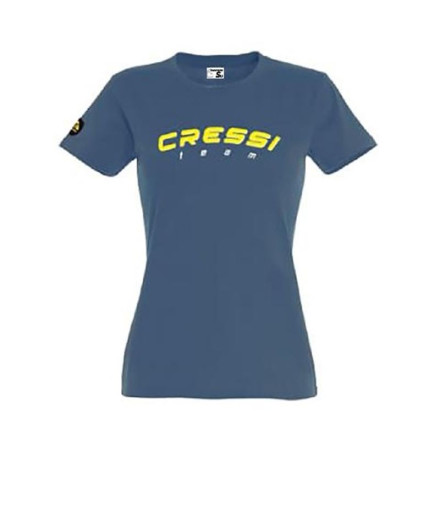 Camiseta Cressi Team Mujer Azul Denim-Amarillo Cressi