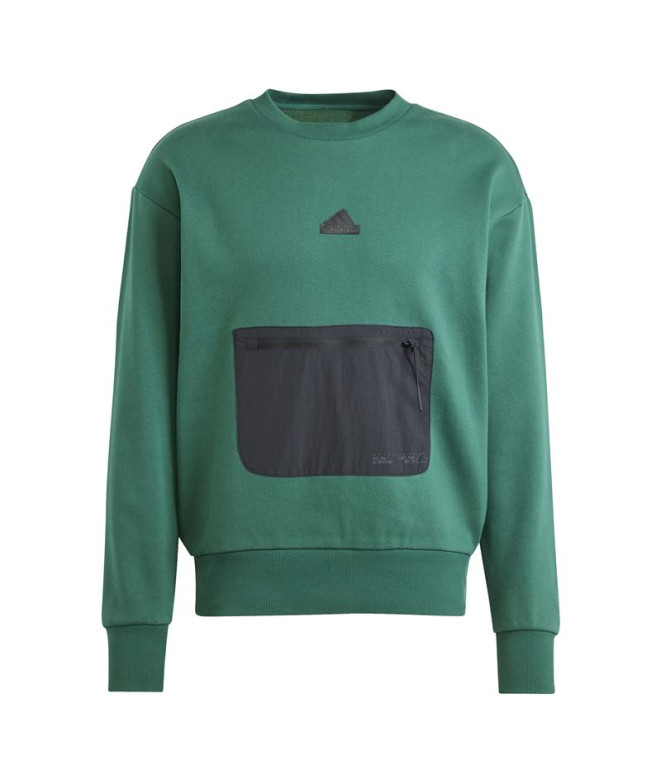 Sudadera adidas City Es e Fleece Hombre Verde...