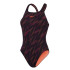 Bañador de Natación Speedo Mujer Hyperboom Allover Medalist Negro/Morado/ Rojo