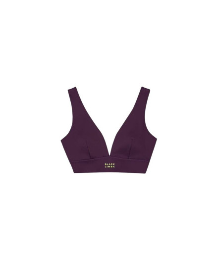 Top Deportivo Black Limba Curve Line Mujer Midnight Plum