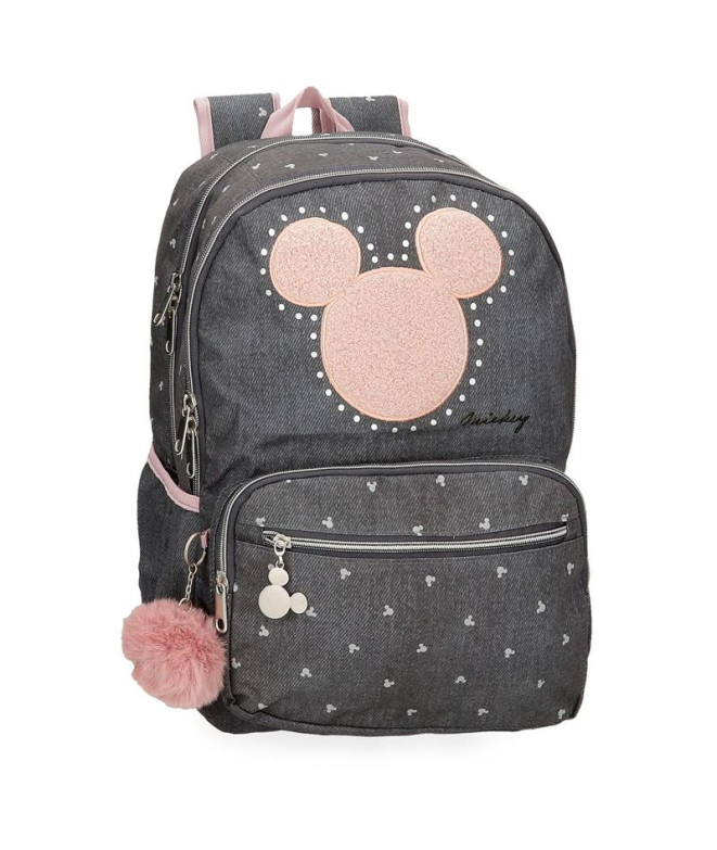 Mochila Disney Backpack 44Cm.2C.Mickey Studs Negro