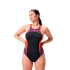 Bañador de Natación Speedo Mujer High Neck Splice Cross Back Negro/Morado