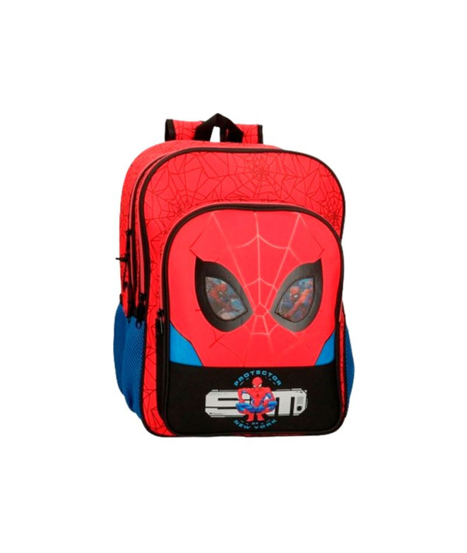 Mochila Marvel 40Cm.2C.Spiderman Protector Rojo