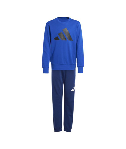 Conjunto adidas Bl French Terry Jog 240 Infantil Azul/Negro