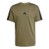 Camiseta adidas 3Bandas Hombre Verde Oscuro/Negro