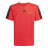 Camiseta adidas 3 Bandas Infantil Rubpur/Negro