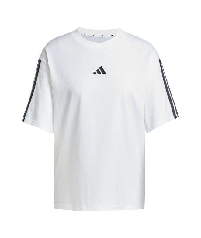 Camiseta adidas 3 Bandas Bf Mujer Blanco/Negro