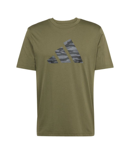Camiseta adidas Camo Logo Hombre Verde Oscuro