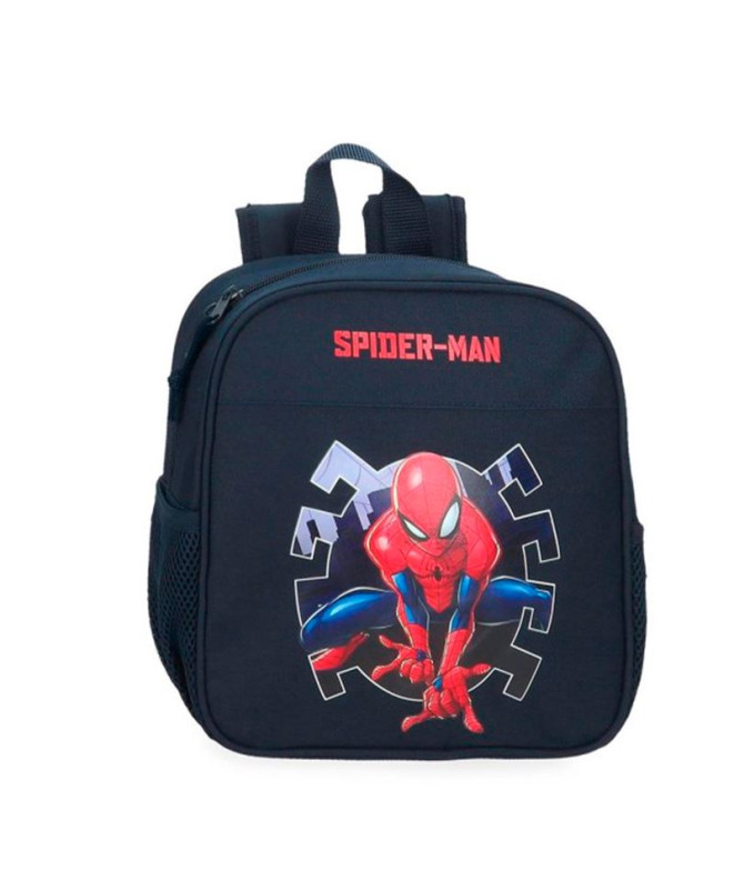 Mochila Marvel Adap.25 Cm. Spiderman Attack Negro