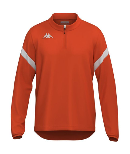 Sudadera Fitness Kappa Dolvole Hombre Orange Flame/White