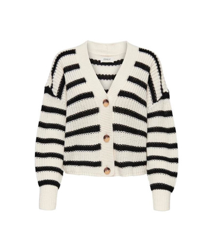 Sudadera Only Onlcarolnice Stripe Cardigan Pumice Stone...