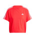 Camiseta adidas Essentials 3 Bandas Single Jersey Cropped Top Mujer Rojo