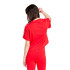 Camiseta adidas Essentials 3 Bandas Single Jersey Cropped Top Mujer Rojo