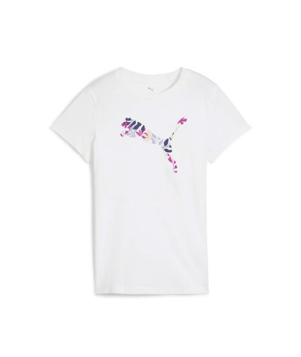 Camiseta Puma Graphics Floral Cat Mujer Blanco