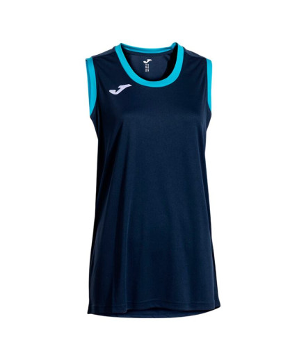 Camiseta Joma Cancha Dark Navy Turquesa Flúor Mujer