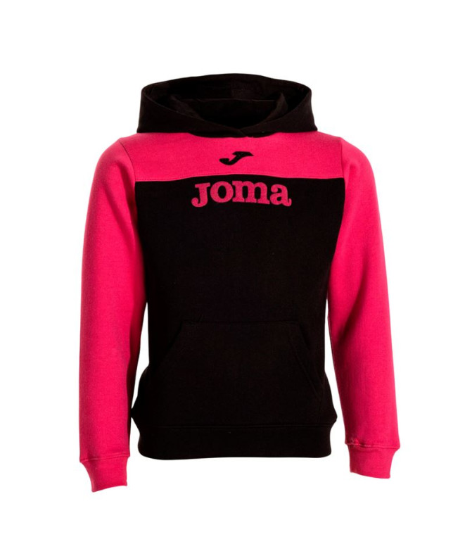 Sudadera Joma Con Capucha Park Negro Fucsia Niña