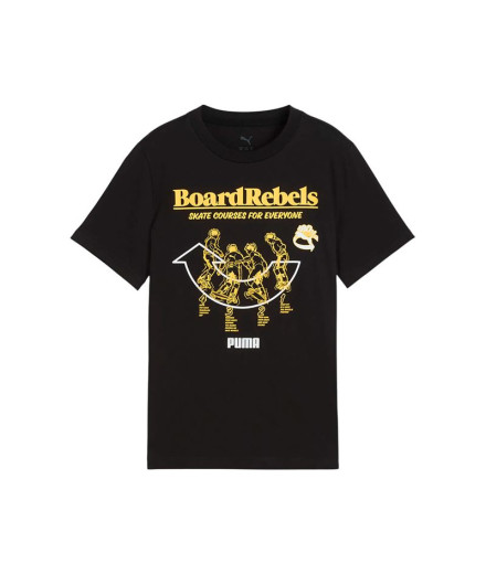 Camiseta Puma Mid90S Graphic Tee I, Negro Infantil