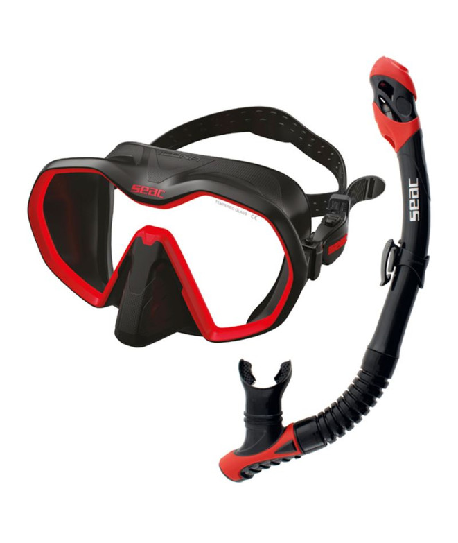 Set Bis Icona + Reverse Dry S/Bl Negro/Rojo Seac