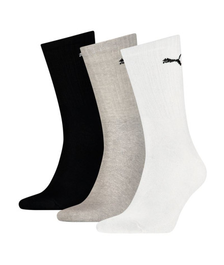 Calcetines Puma Crew 3P Blanco-Negro-Gris